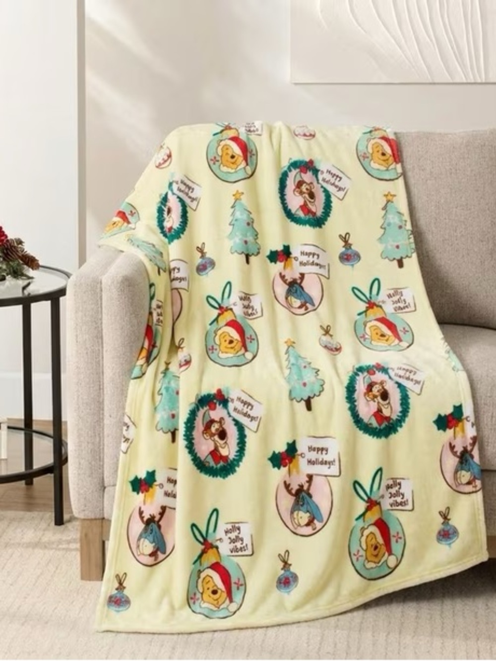 Winnie the Pooh Licensed Christmas Holiday Silk Touch Throw Blankets, 60" x 70"